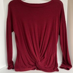 Gaze super soft cross front long sleeve knit top size medium